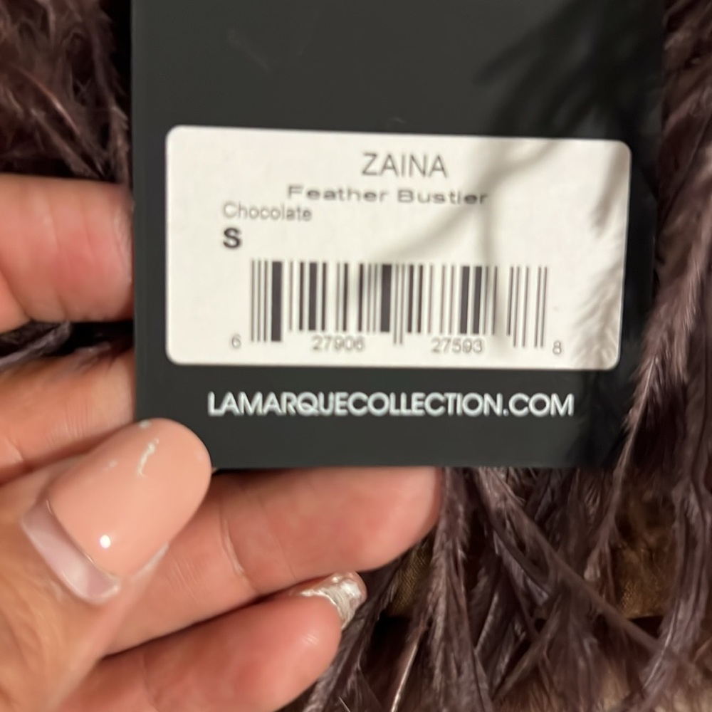Lamarque Strapless Bustier color chocolate feathers - Picture 10 of 12
